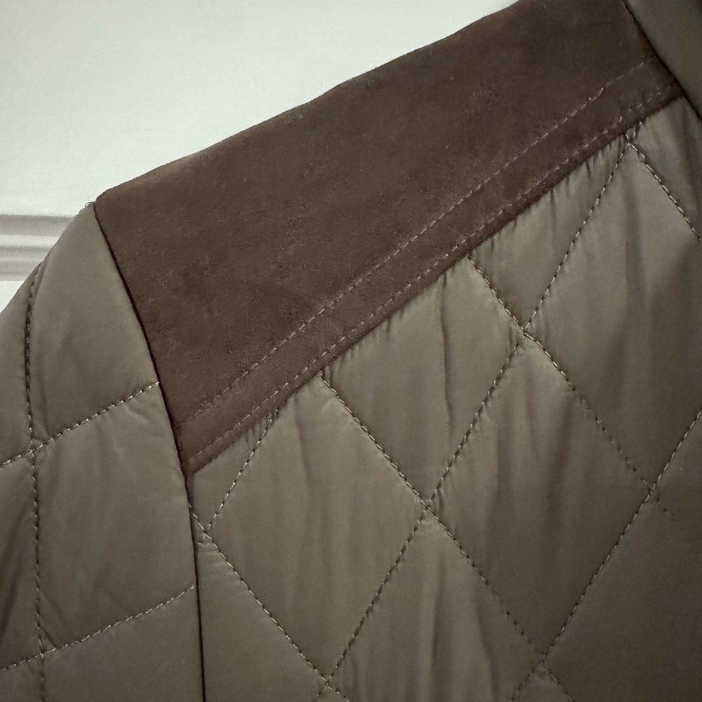 Barbour Quilted Utility Jacket - Olive and Brown - Picture 3 of 9